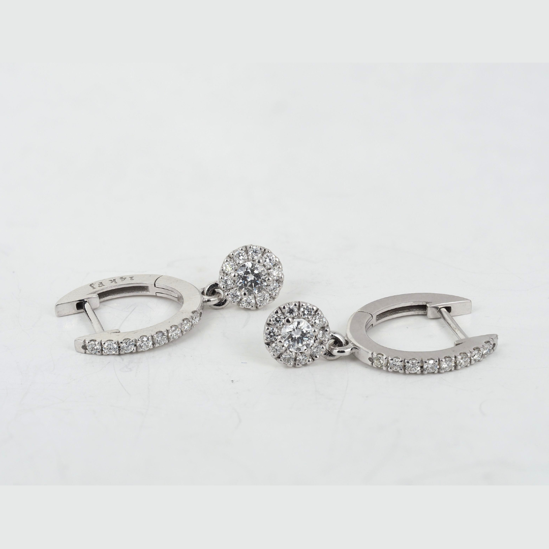 Earrings 14KW Gold Diamonds