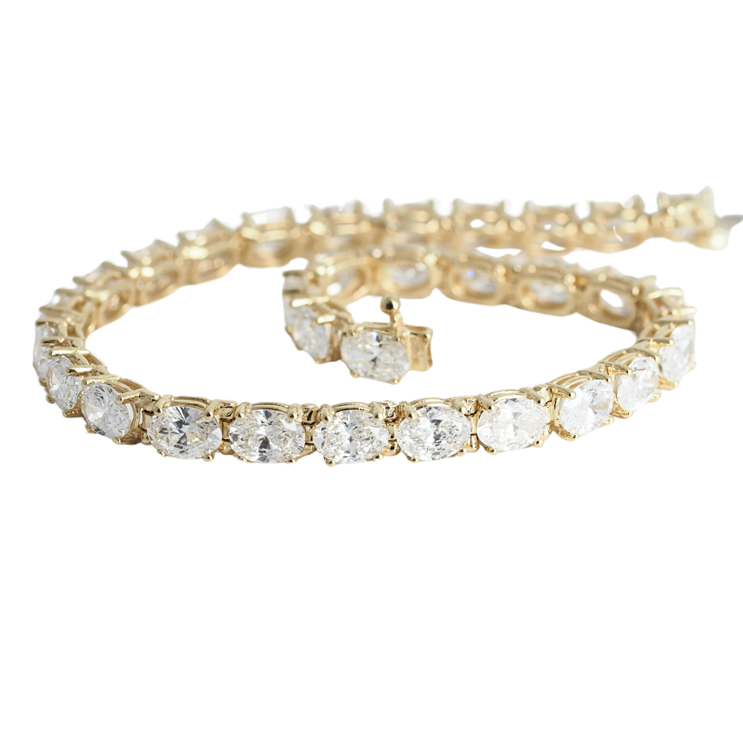 Lab Grown Diamond Oval Bracelets 14K Yellow Gold