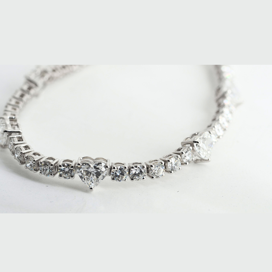 Bracelet 14k White Gold Lab Diamond 8.52ct