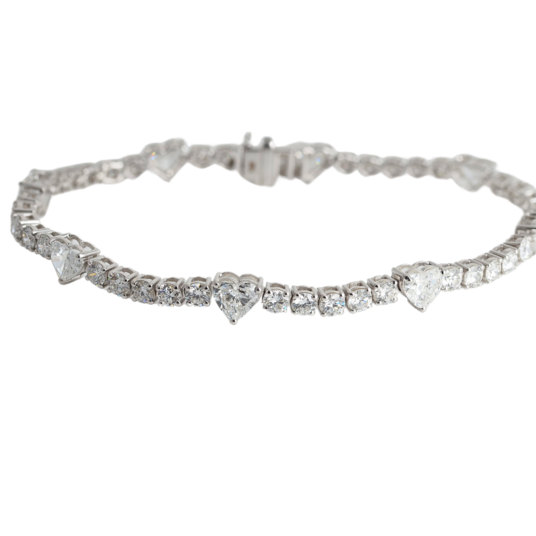 Bracelet 14k White Gold Lab Diamond 8.52ct