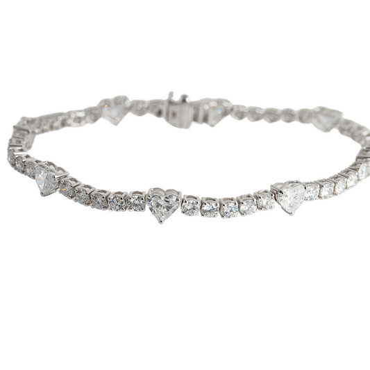 Bracelet 14k White Gold Lab Diamond 8.52ct