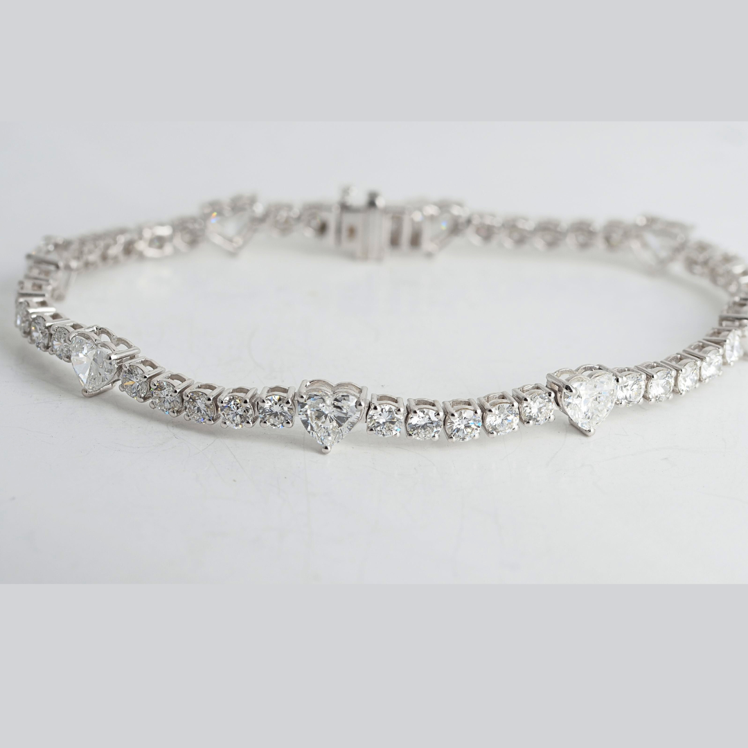 Bracelet 14k White Gold Lab Diamond 8.52ct