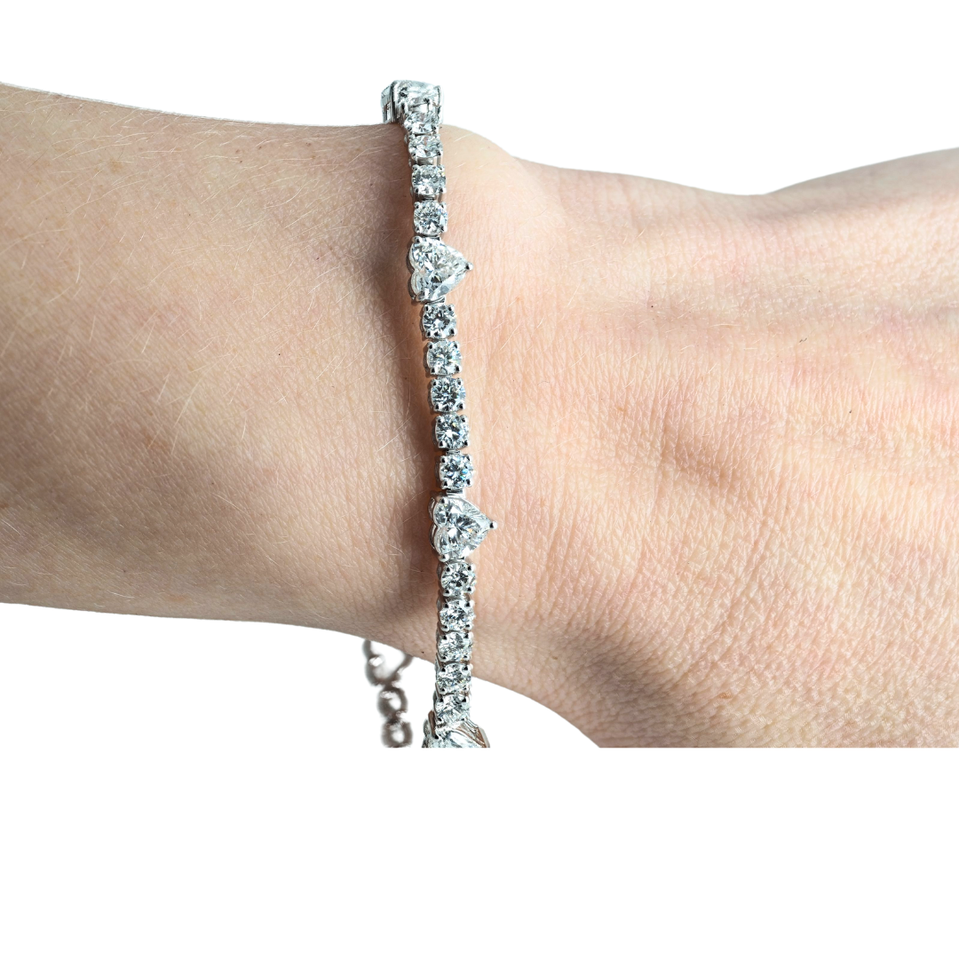 Bracelet 14k White Gold Lab Diamond 8.52ct