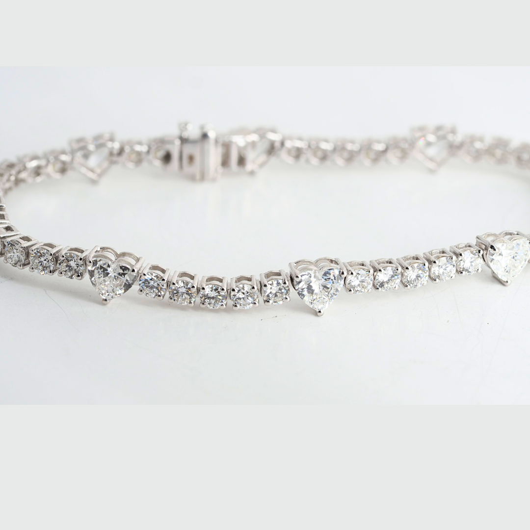 Bracelet 14k White Gold Lab Diamond 8.52ct