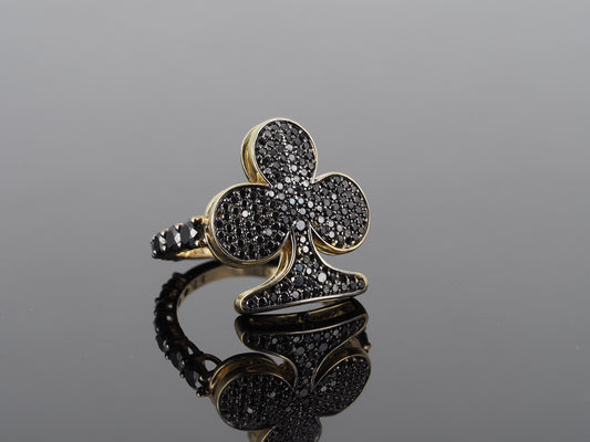 Ring 18KY Black Diamonds , Casino collection