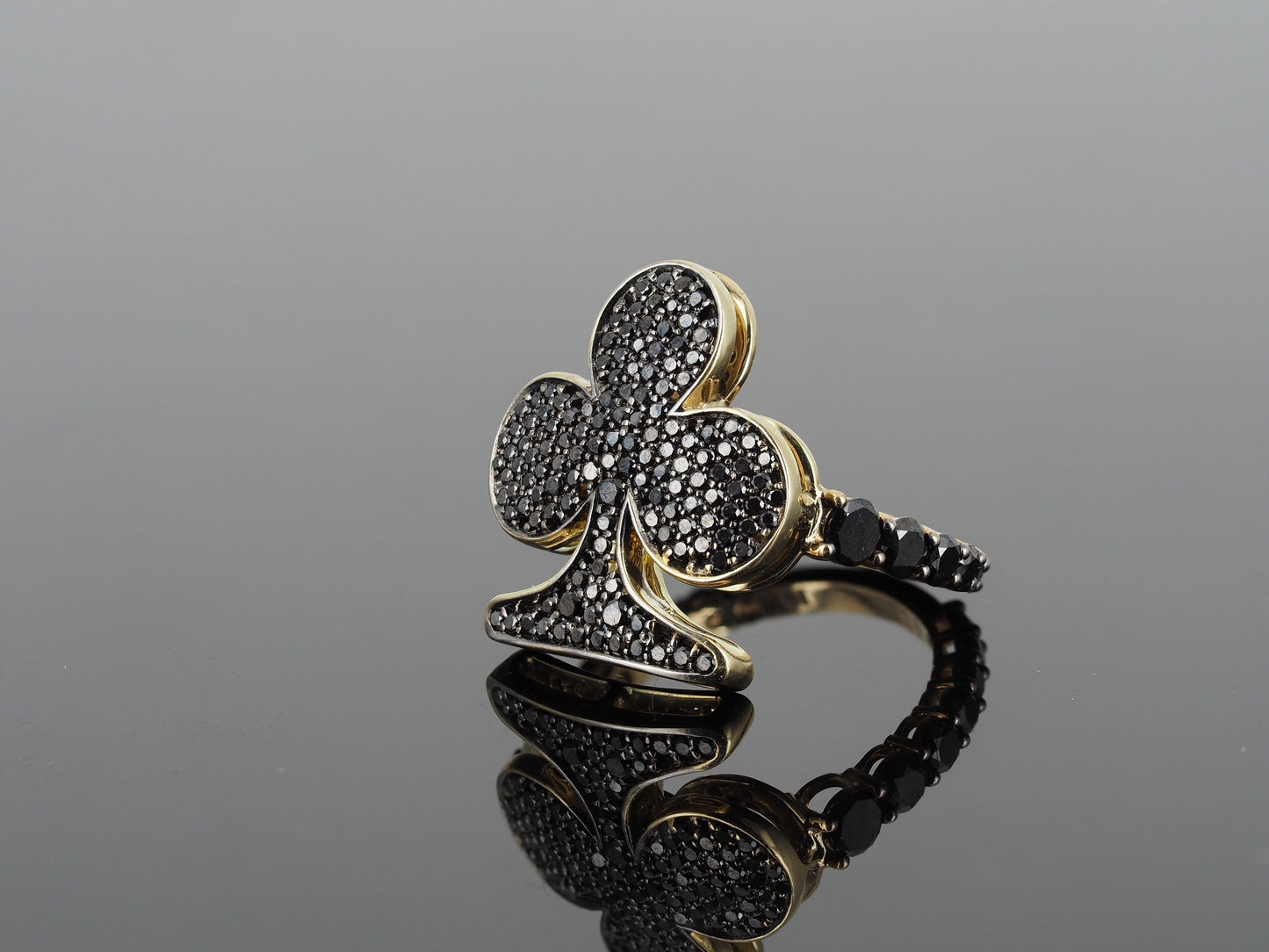 Ring 18KY Black Diamonds , Casino collection