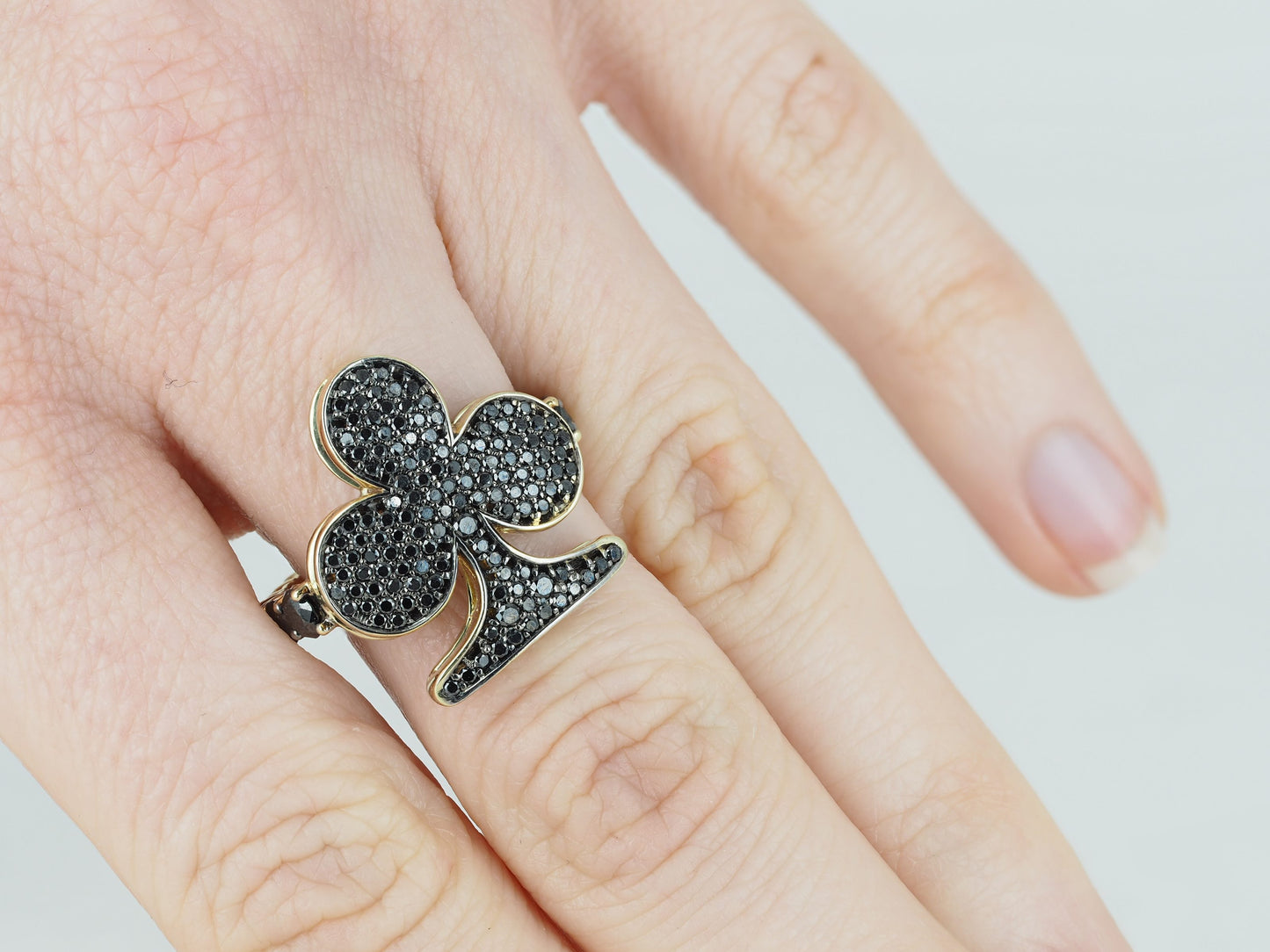 Ring 18KY Black Diamonds , Casino collection