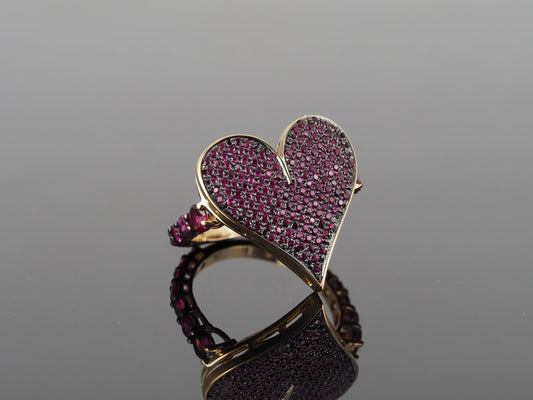 Ring 18KY Ruby, Casino collection , Heart