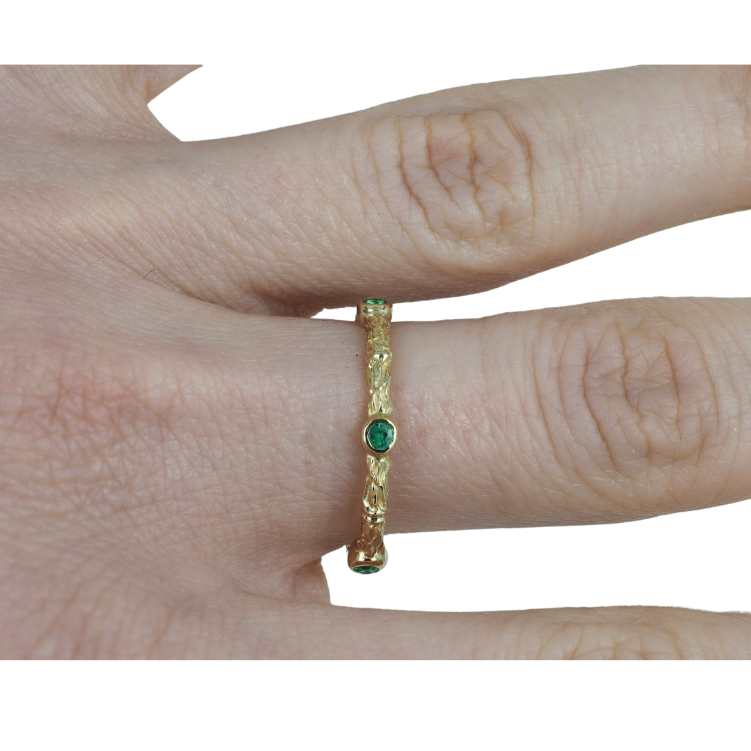 Ring 14KY Gold Emeralds