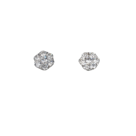 Earrings 14KW gold Diamonds studs