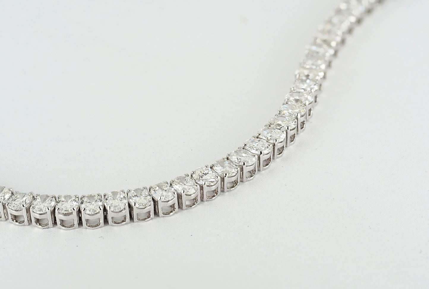 Tennis Bracelet Oval cut 6.32 ct DEF Lab Grown Diamonds 14KW Gold