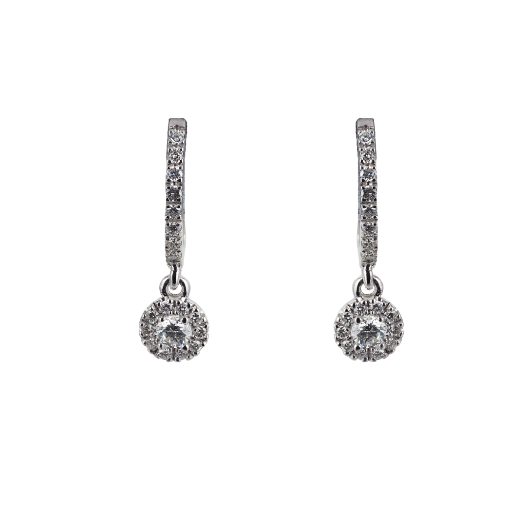 Earrings 14KW Gold Diamonds