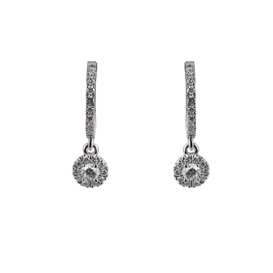 Earrings 14KW Gold Diamonds
