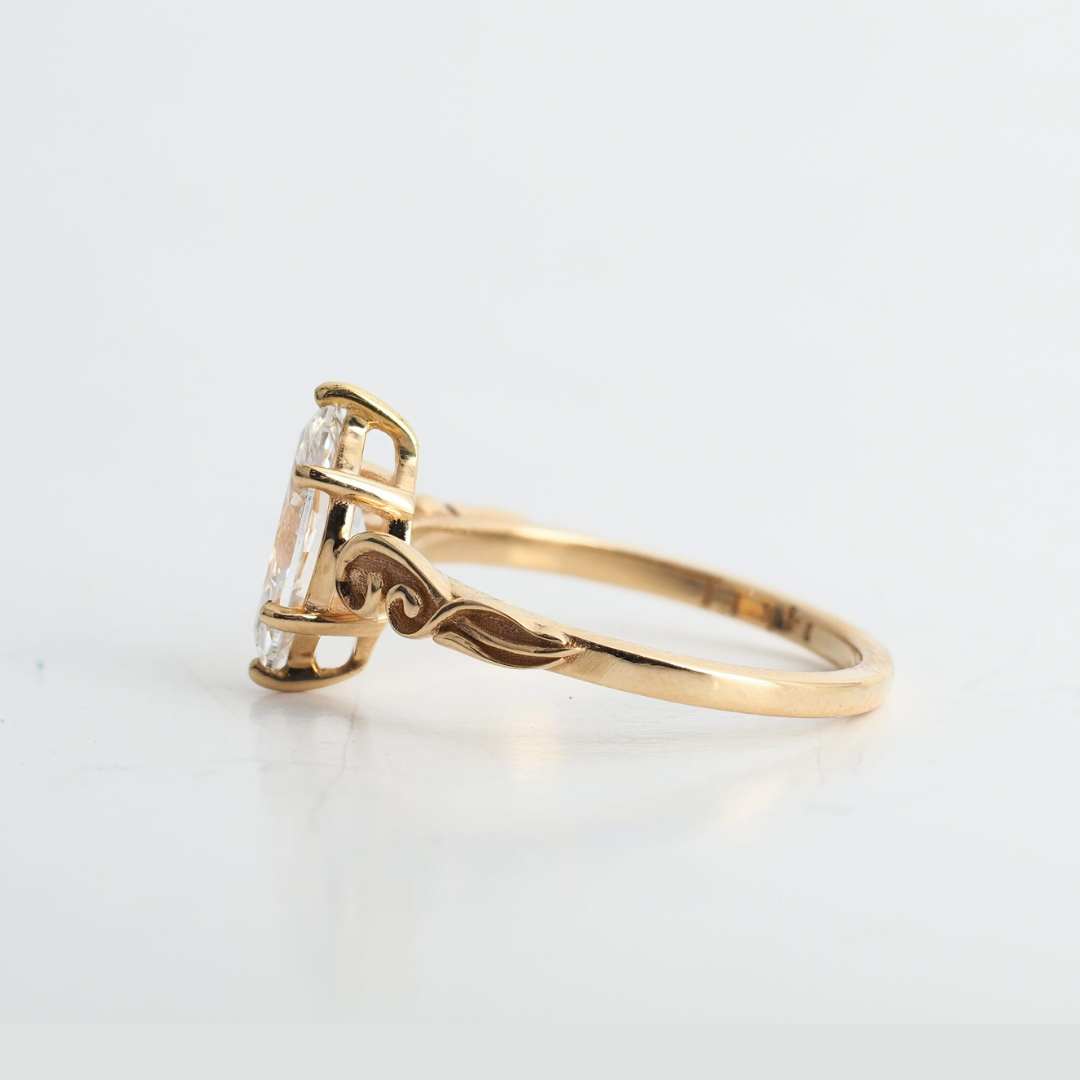 Ring Marquise Lab Grown Diamond 14KY Gold