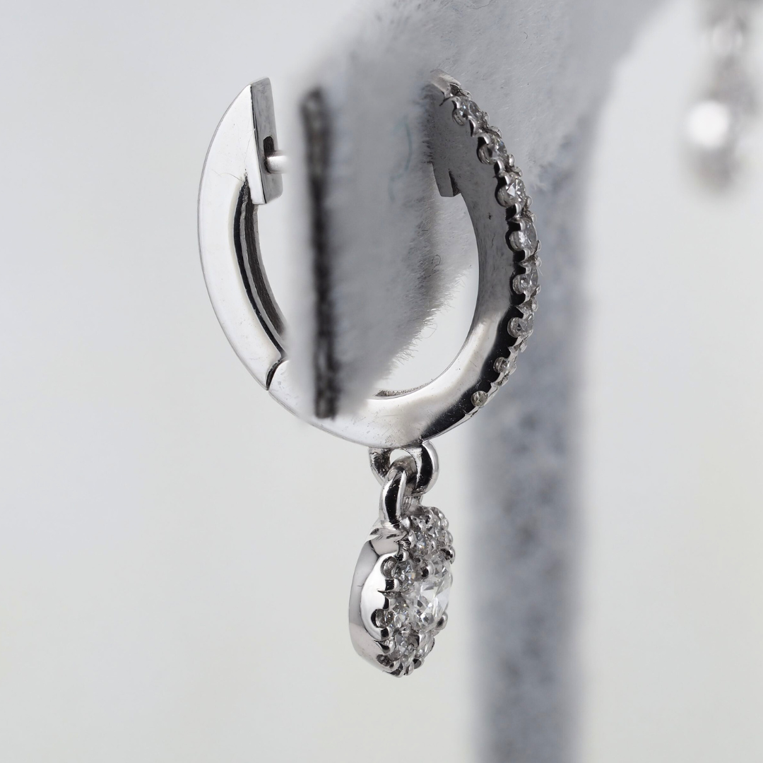 Earrings 14KW Gold Diamonds
