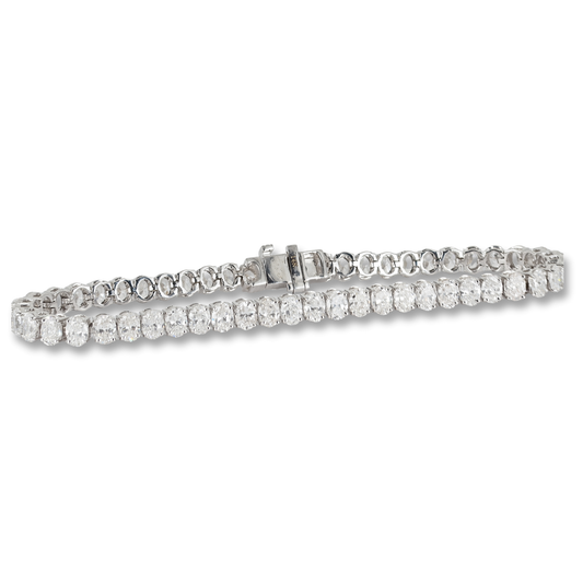 Tennis Bracelet Oval cut 6.32 ct DEF Lab Grown Diamonds 14KW Gold