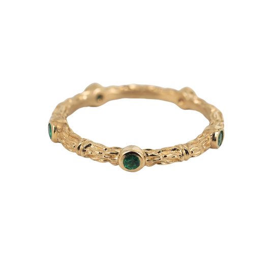 Ring 14KY Gold Emeralds
