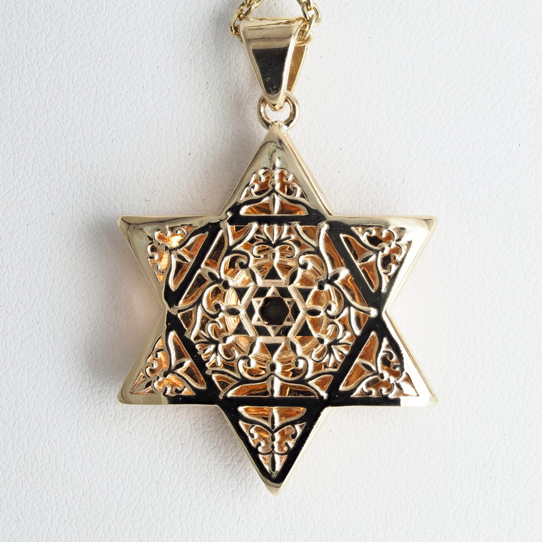Pendant 14KY Gold Diamonds David star