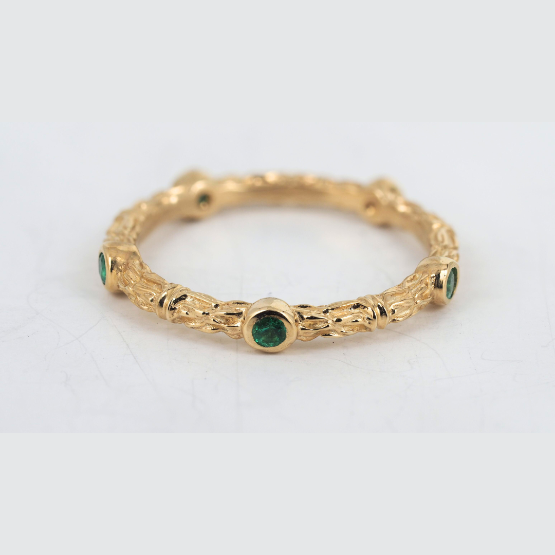 Ring 14KY Gold Emeralds