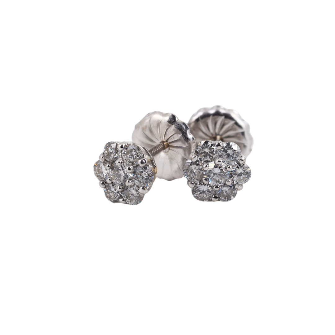 Earrings 14KW gold Diamonds studs