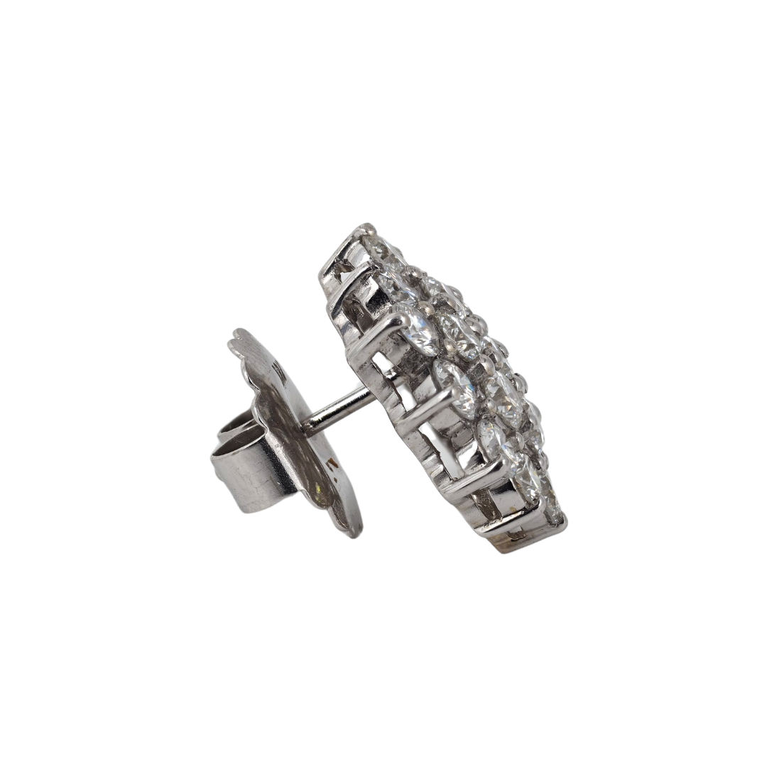 Earrings 14KW Gold, Diamonds