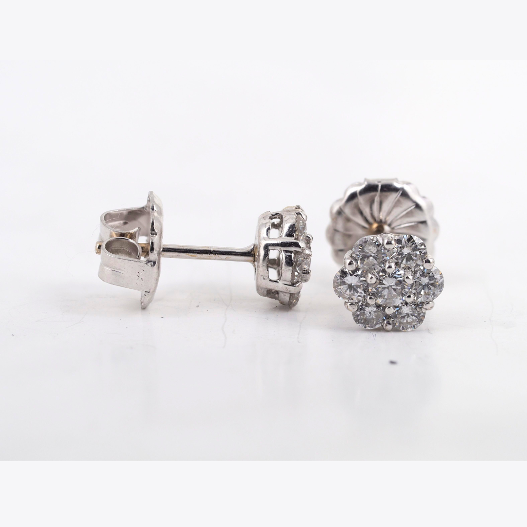 Earrings 14KW gold Diamonds studs