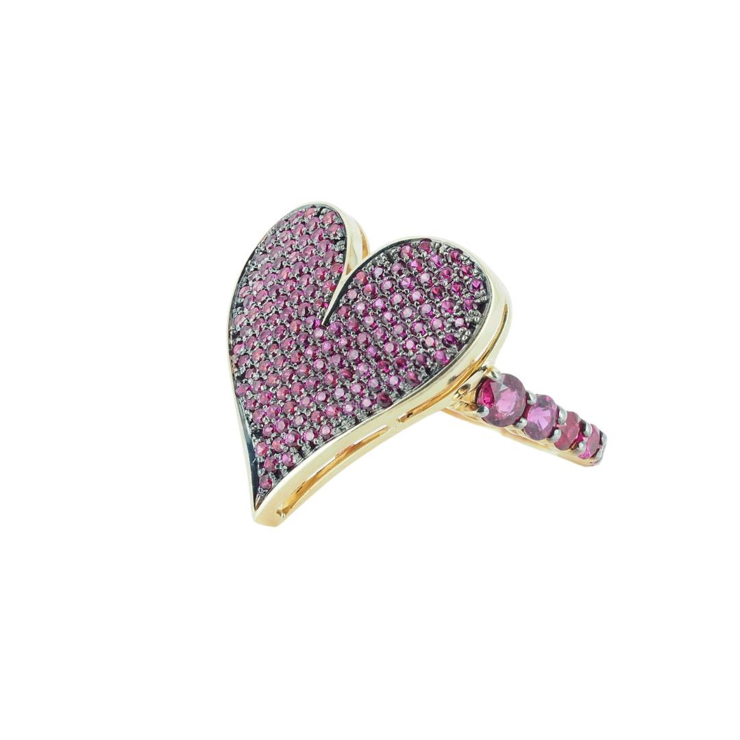Ring 18KY Ruby, Casino collection , Heart