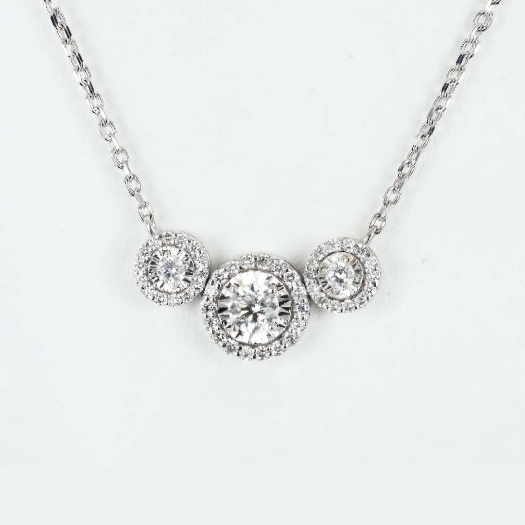 Necklace 14KW Gold Diamonds