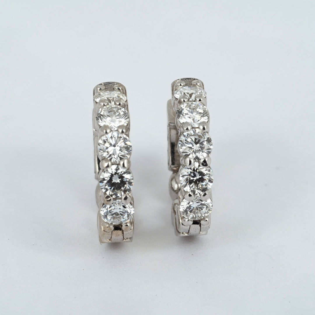 Earrings Hoops Lab Grown Diamonds 2ct 14KW gold