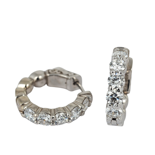 Earrings Hoops Lab Grown Diamonds 2ct 14KW gold