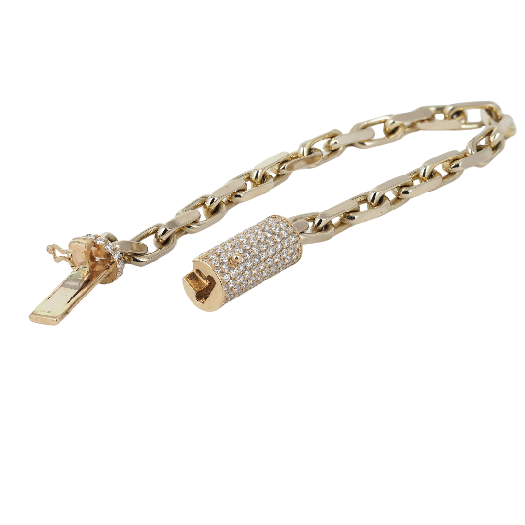 Bracelet 14KY Gold Lock with Lab Grown Diamonds