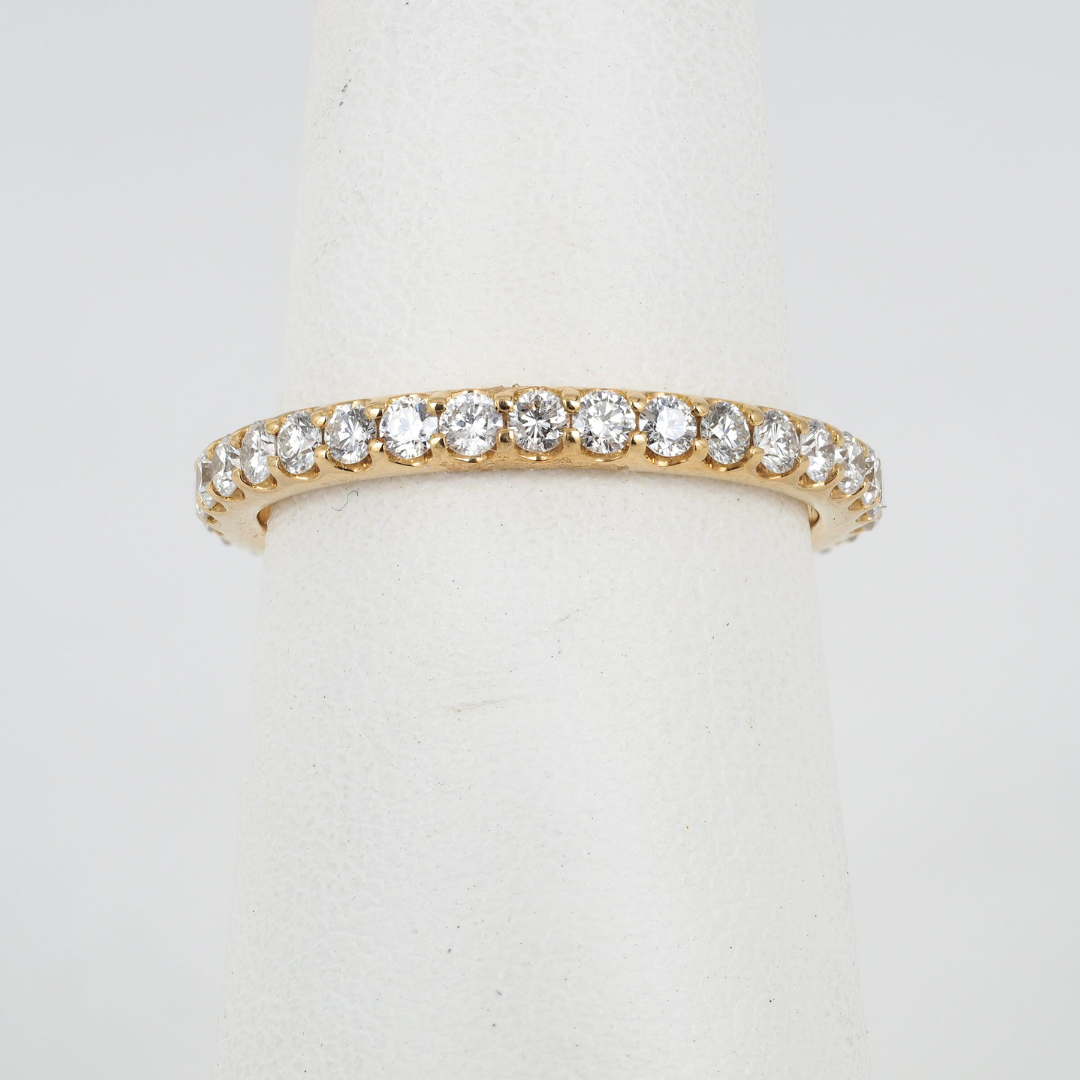 Ring 18KY Diamonds all around , Wedding band