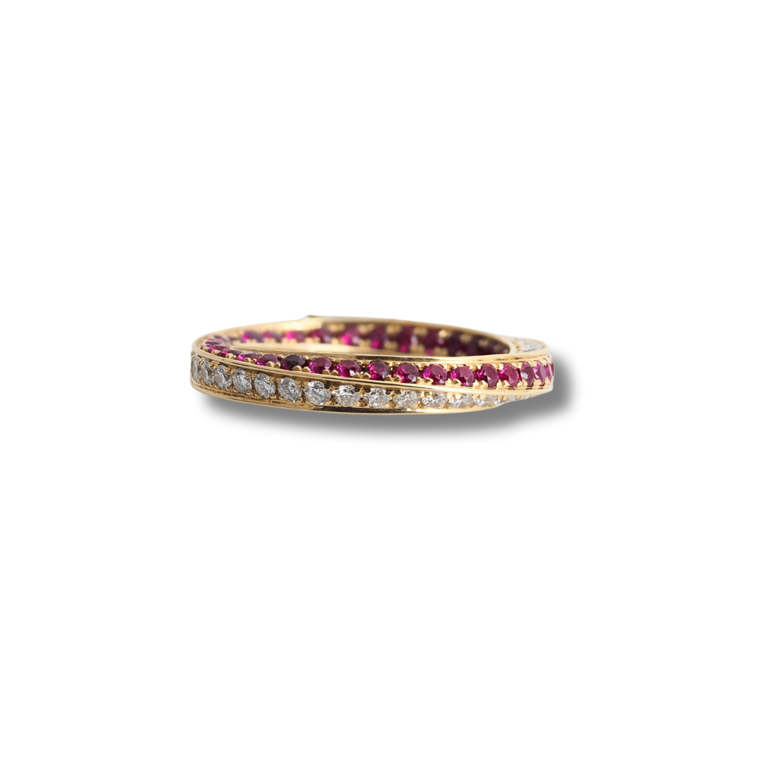Ring 14KY Gold, Diamonds and Ruby, Spin