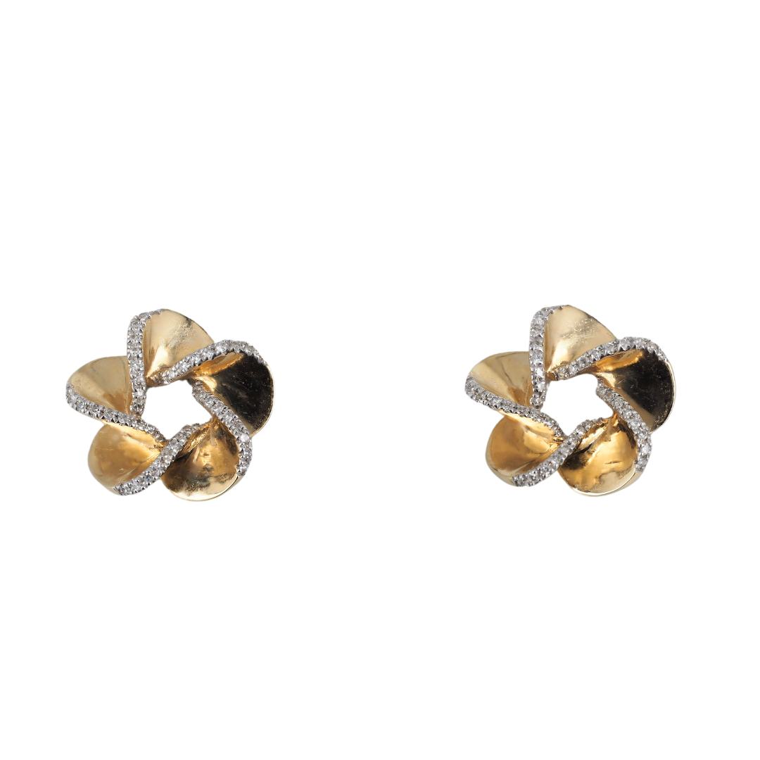 Earrings 14KY Gold Diamonds