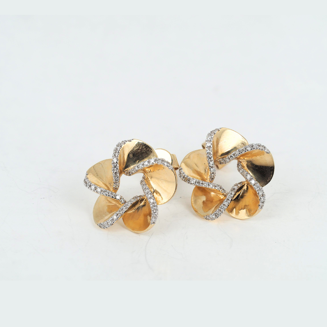 Earrings 14KY Gold Diamonds