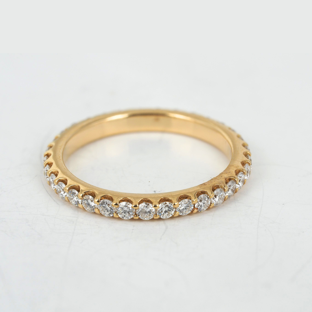 Ring 18KY Diamonds all around , Wedding band
