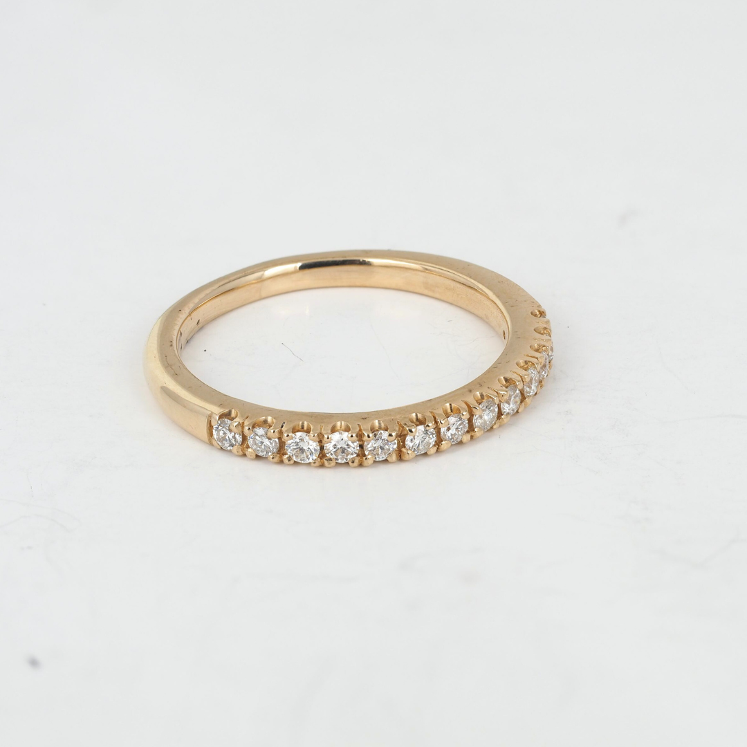 Ring Wedding band 14KY Diamonds 0.2 ct