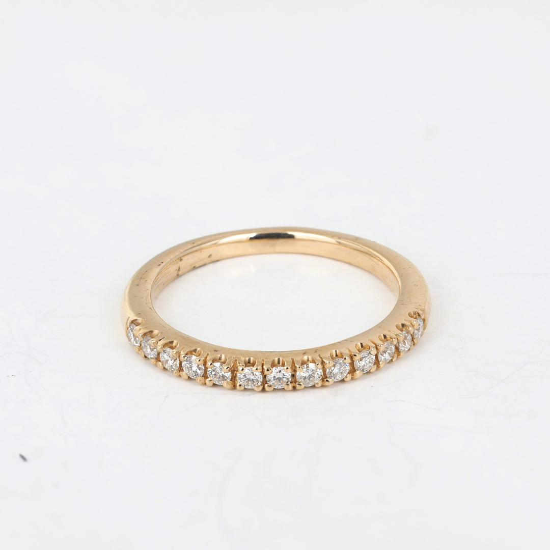 Ring Wedding band 14KY Diamonds 0.2 ct
