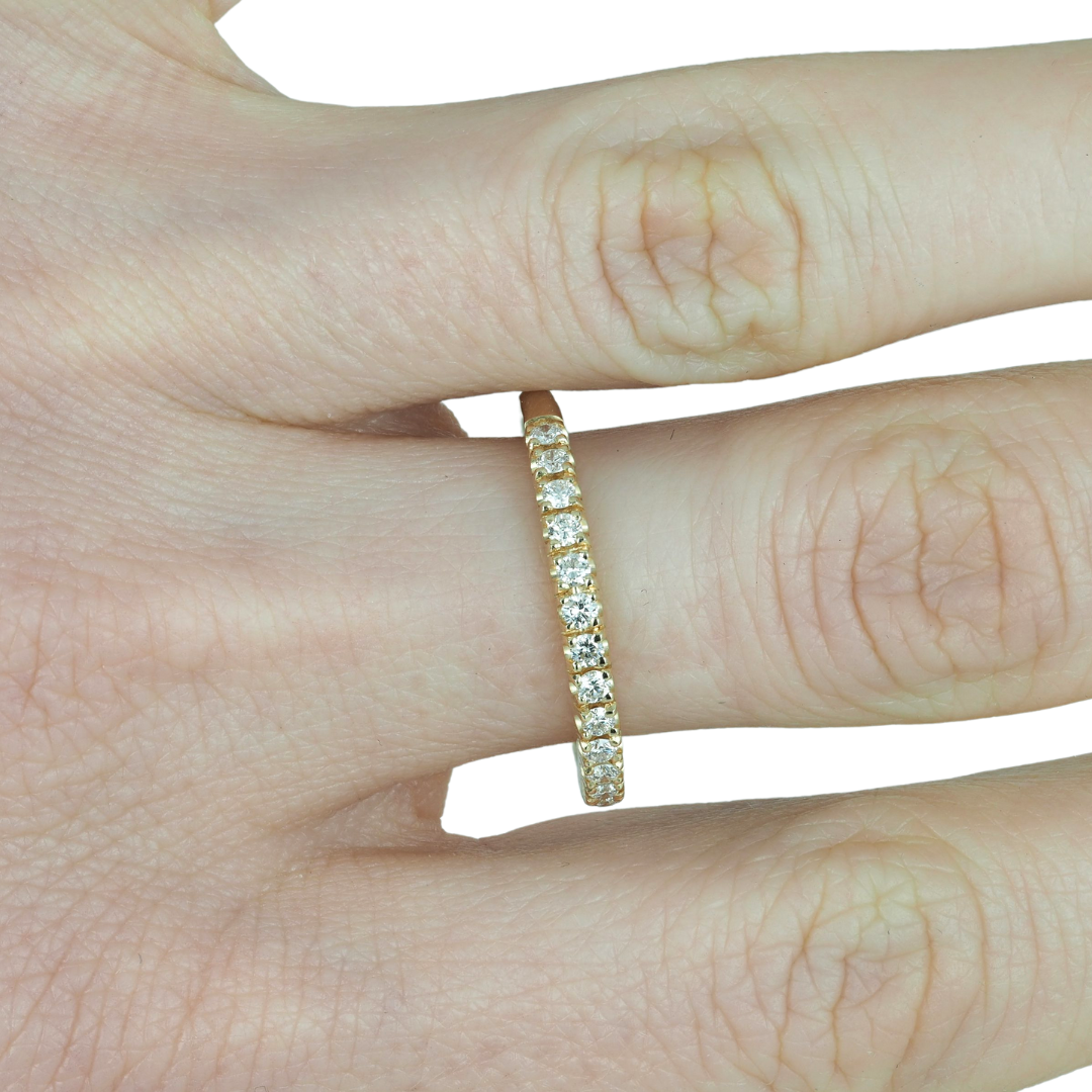 Ring Wedding band 14KY Diamonds 0.2 ct