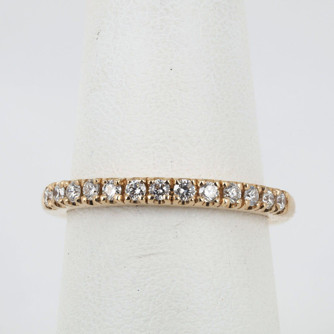 Ring Wedding band 14KY Diamonds 0.2 ct