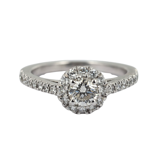 Ring 14KW Gold Center stone Diamond 0.55ct