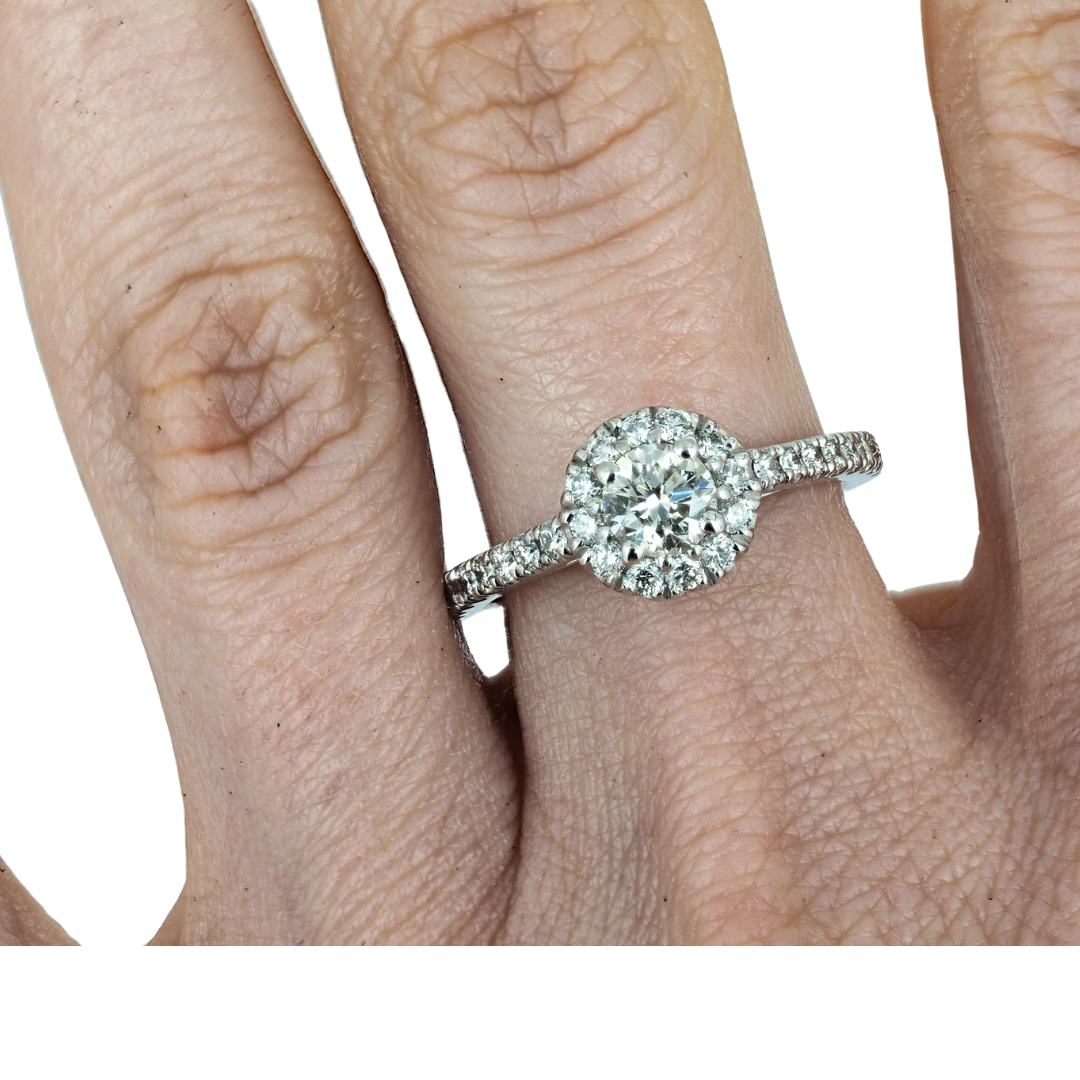 Ring 14KW Gold Center stone Diamond 0.55ct