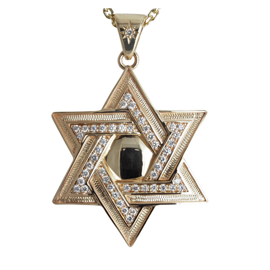 Pendant 14KY Gold Diamonds David star
