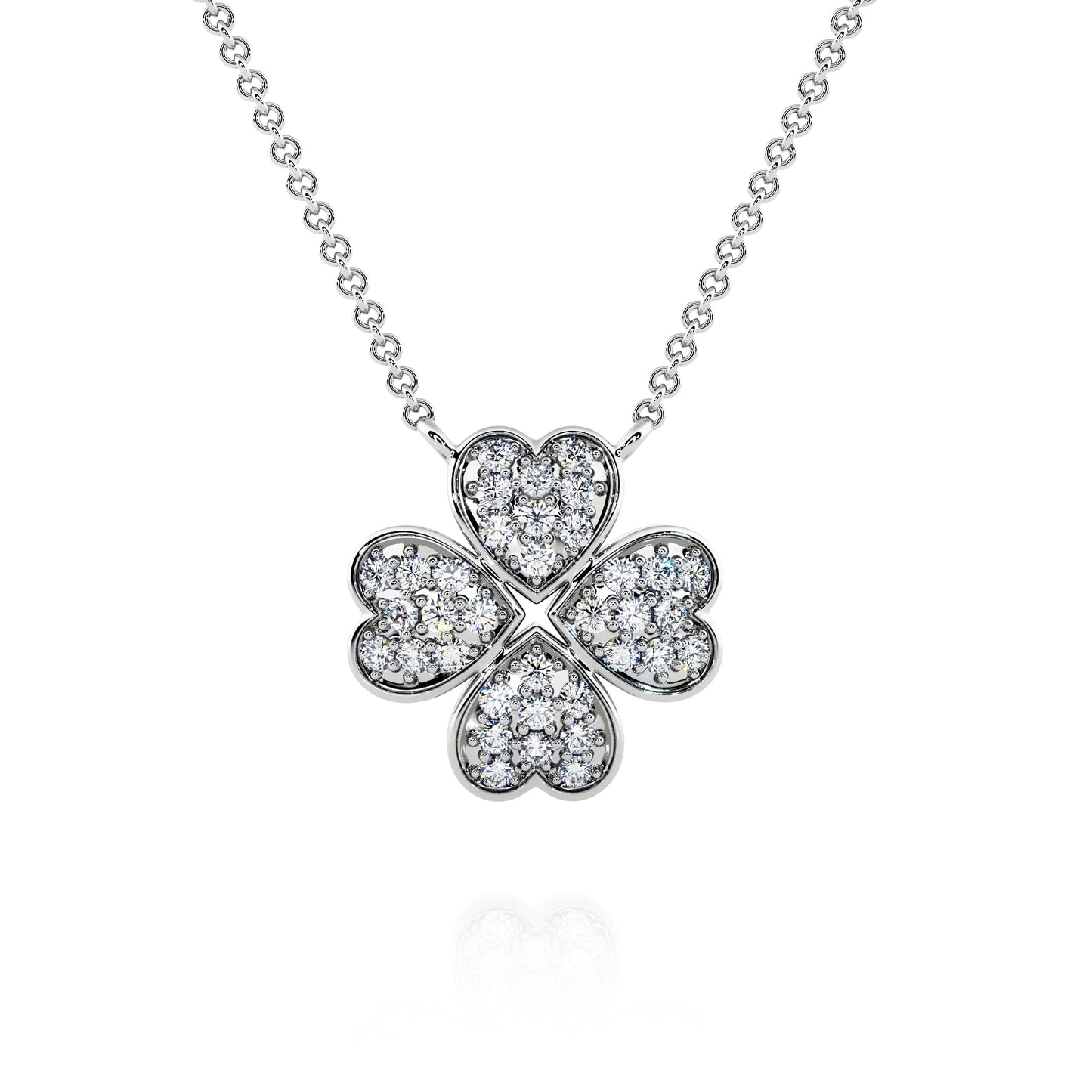 Necklace Clover 14K Gold Diamonds