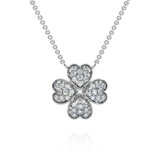 Necklace Clover 14K Gold Diamonds
