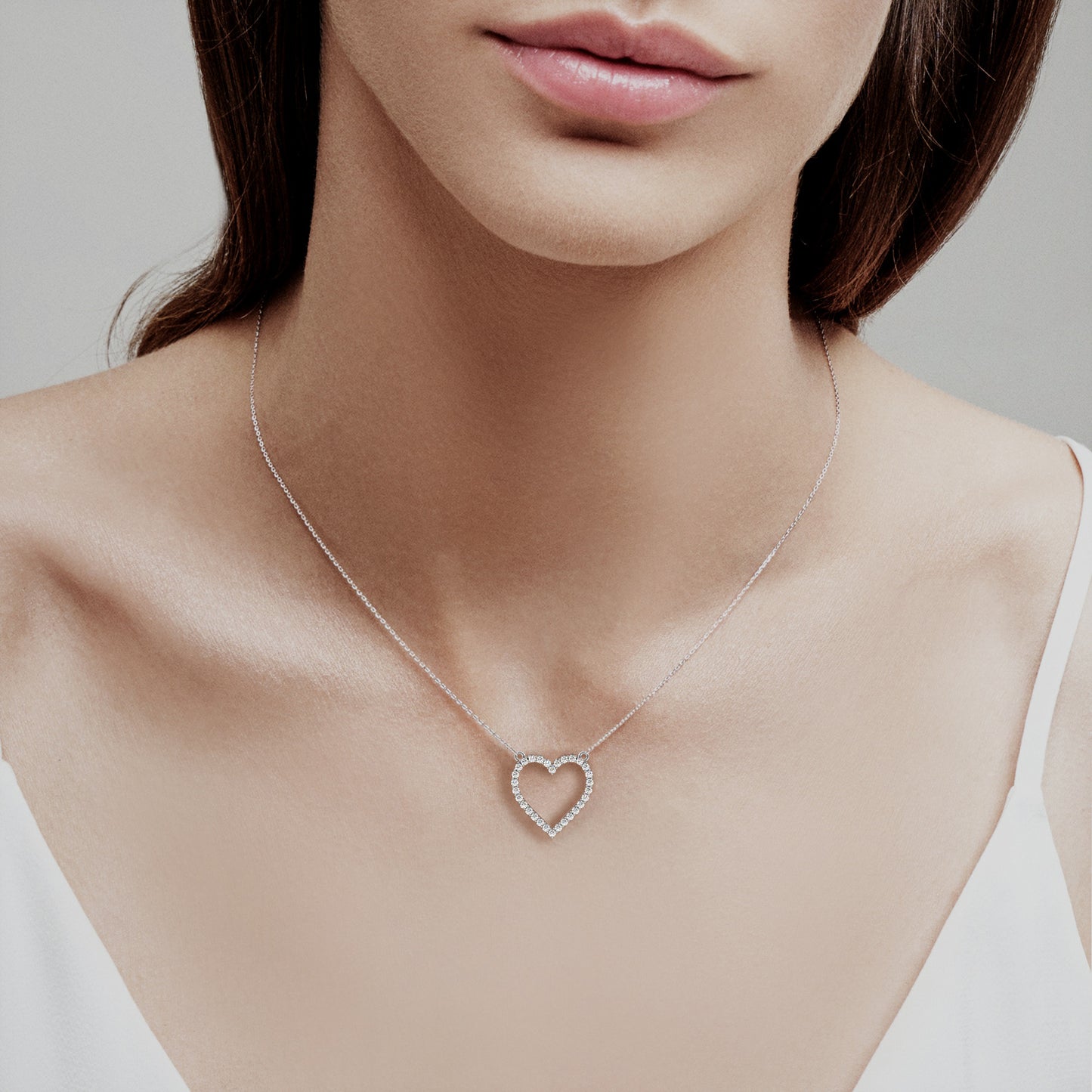 Necklace Heart Gold 14K Diamonds