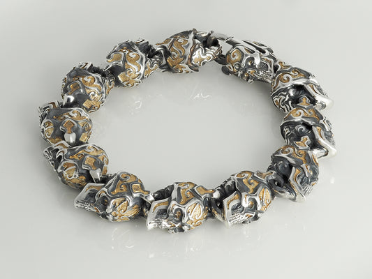 Bracelet Skull Plated Gold Big