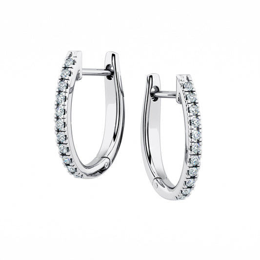 14KT Gold Small Diamonds Huggie Earrings