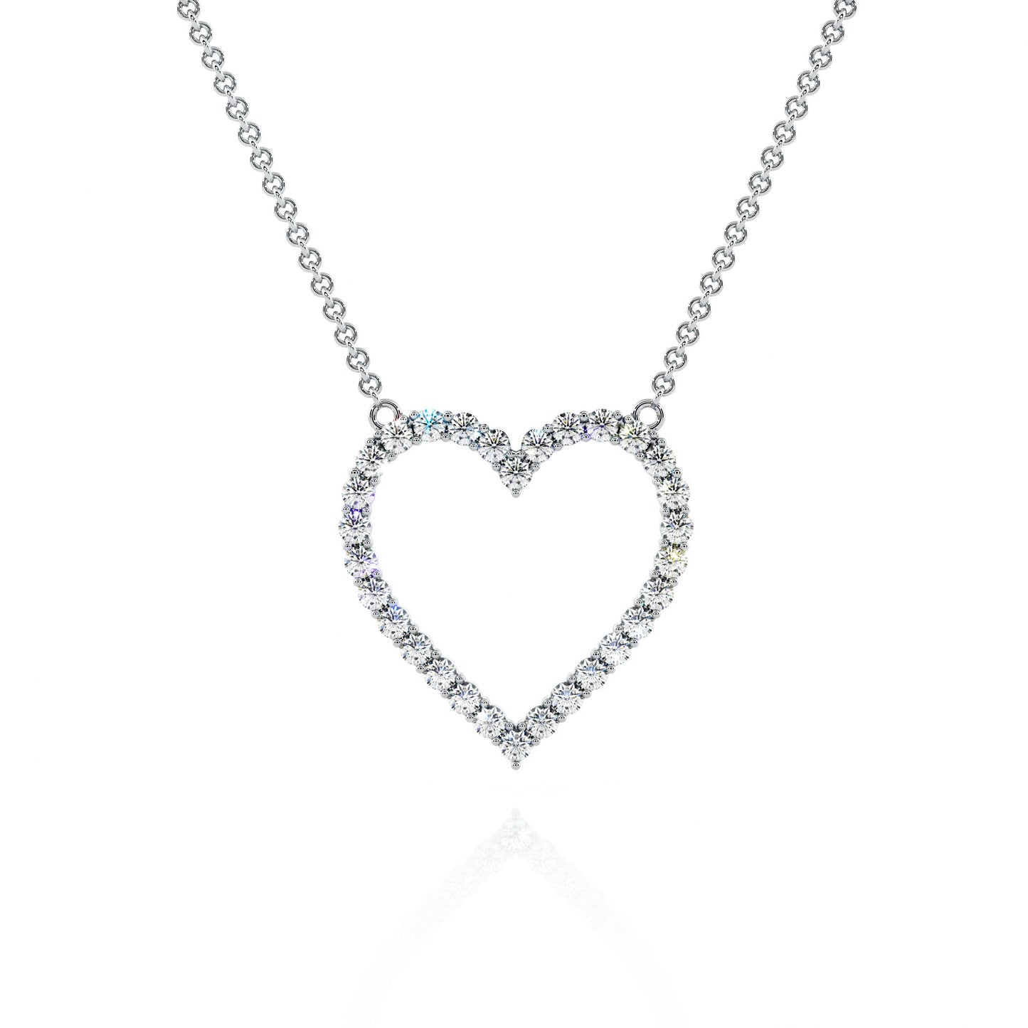 Necklace Heart Gold 14K Diamonds
