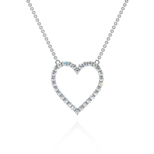 Necklace Heart Gold 14K Diamonds